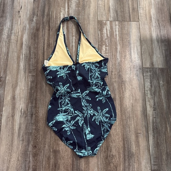 Disney store one piece blue Palm Print Swimsuit size 10 - Picture 4 of 8